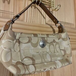 Coach Beige and Brown Bag/Clutch